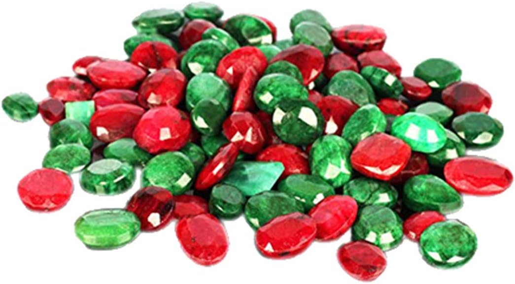 100 Ct./ 7 PCS Natural Loose Ruby & Emerald Gemstones LOT ~ for Jewelry
