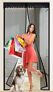 Sunmer Magnetic Screen Door 39" x 83" Screen Doors with 36 Magnets Door Screen Magnetic Closure Fiberglass Heavy Duty Mesh Screen Door with Magnets for Air Conditioning Room/Kitchen Fit Door up to 38" x 82"