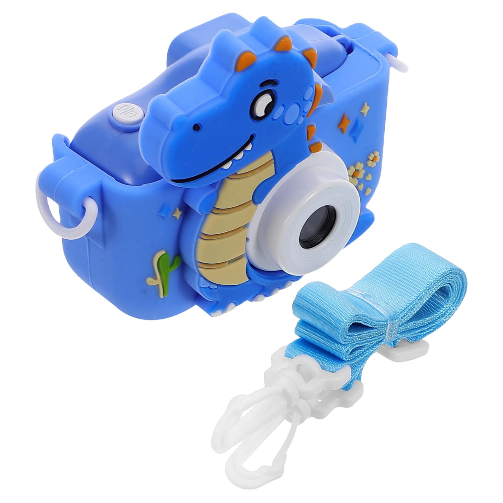 HIAKDOFT Cámara Digital para Doble Lente Resistente y Fácil de Usar Juguete Educativo para Preescolares Cámara Infantil con Video y Fotos Diseño Dinosaurio Azul