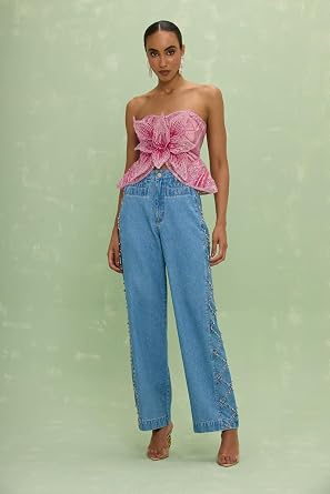 Marina Denim Embroidered Pants