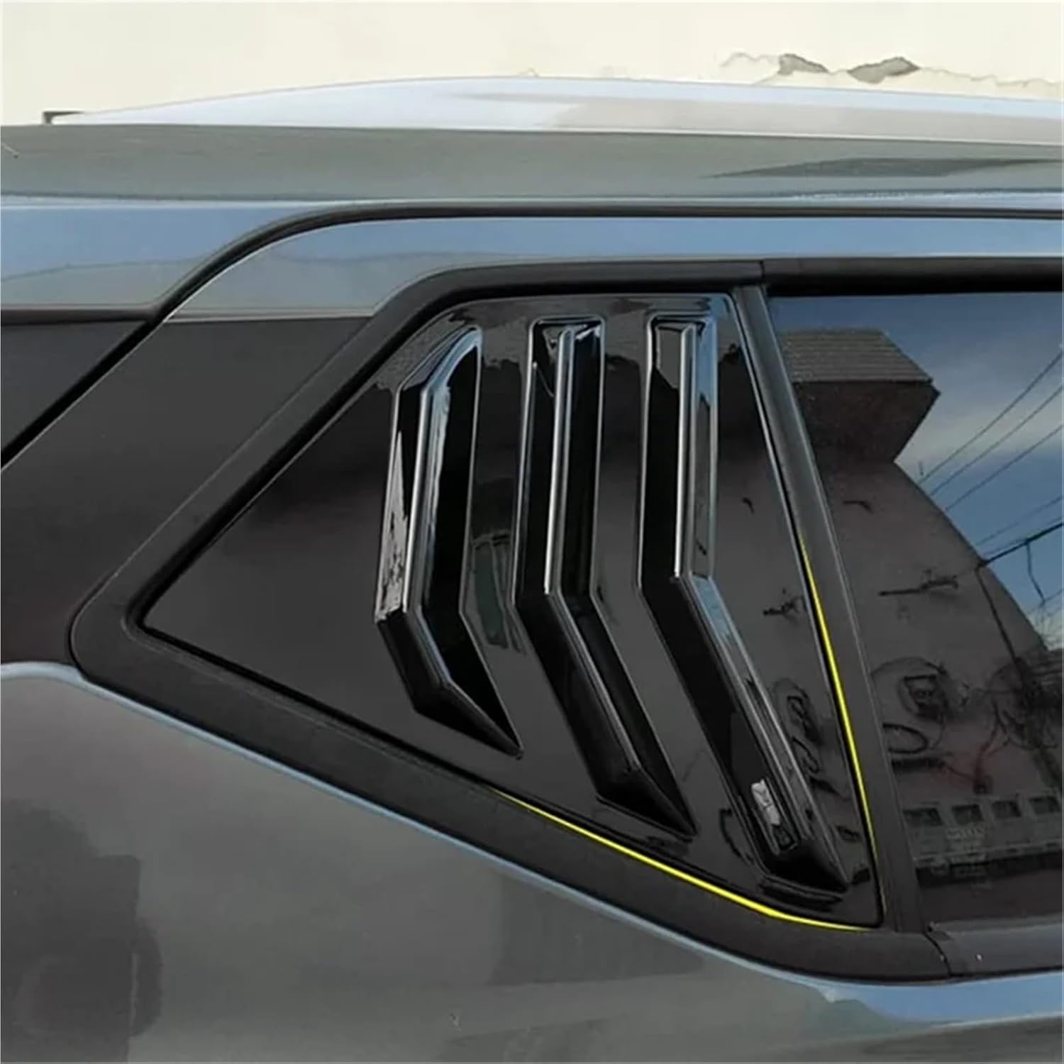 Rear Side Window Louvers Compatible for Nissan Kicks 2018-2023 Air Vent Scoop Shades Cover Accessories - Carbon Fiber