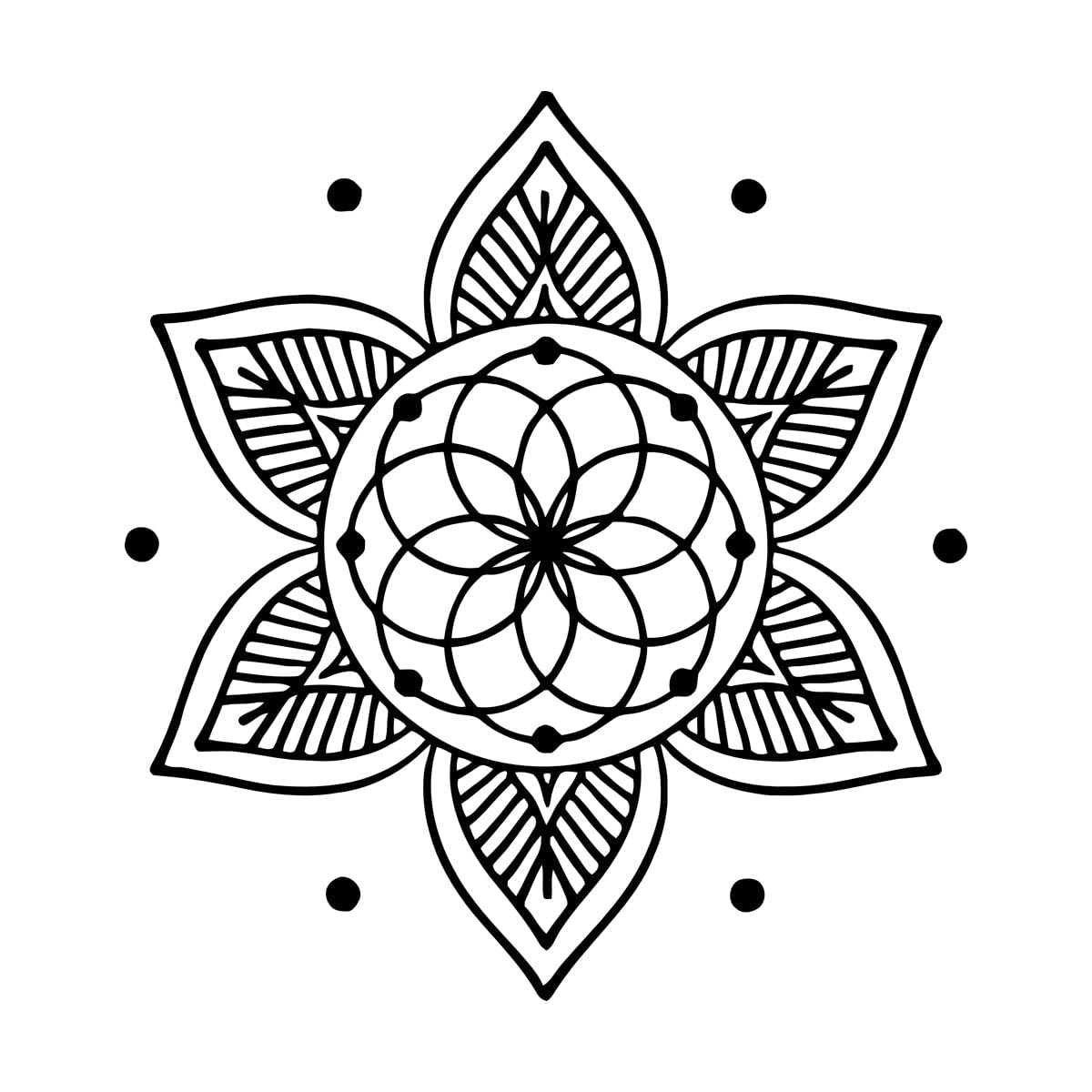 Engraving Decals Lotus Mandala Yoga Meditation Buddhism 54x60.5cm Multi Color Selection Large Black