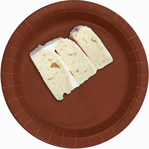 CUSINIUM Paquete de 25 platos clásicos de papel de postre rosa de 7 pulgadas, platos desechables para tartas, ideales para cupcakes y postres en