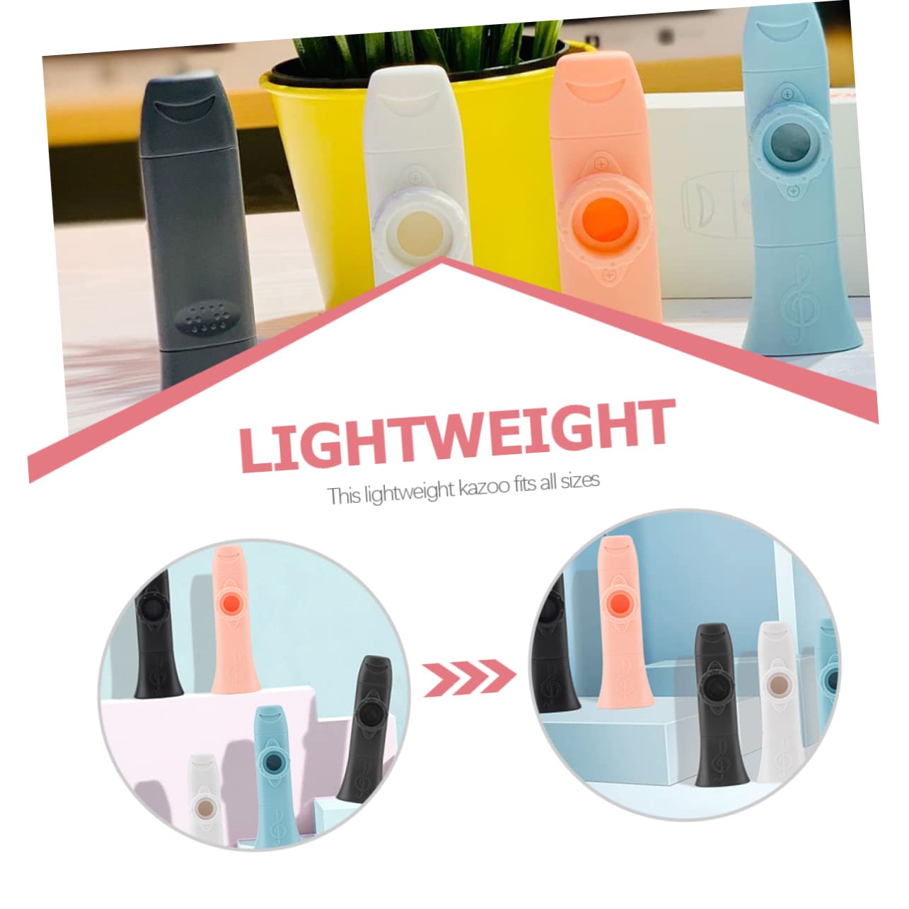 ibasenice 4pièces Kazoo Pour Instrument Musical Portable Plastique Facile à Jouer Pour Fêtes Anniversaire Compacte Et Léger