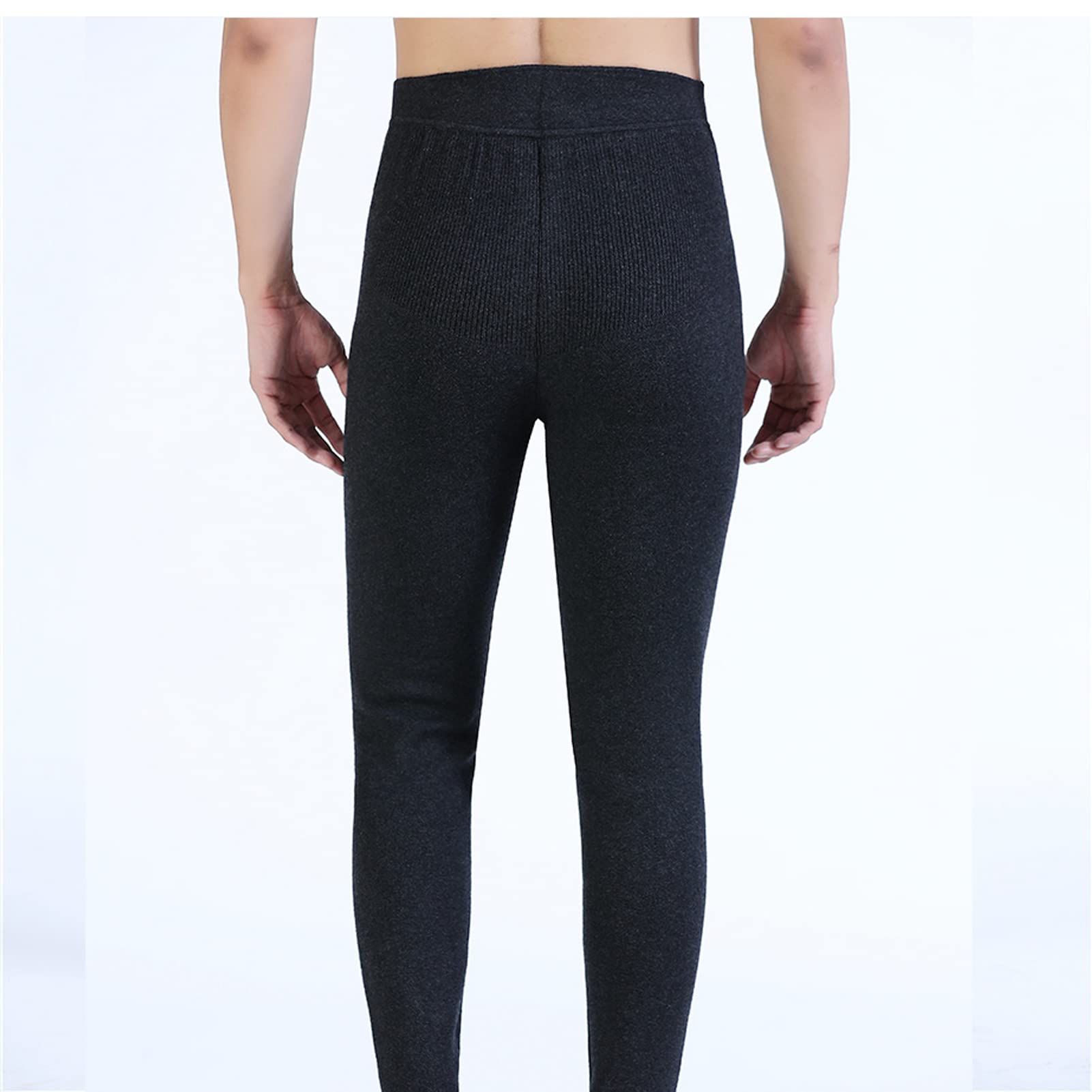 Pantaloni termici in pile da uomo biancheria intima Elasticità a vita alta pesante inverno caldo foderato lunghi Leggings pantaloni della