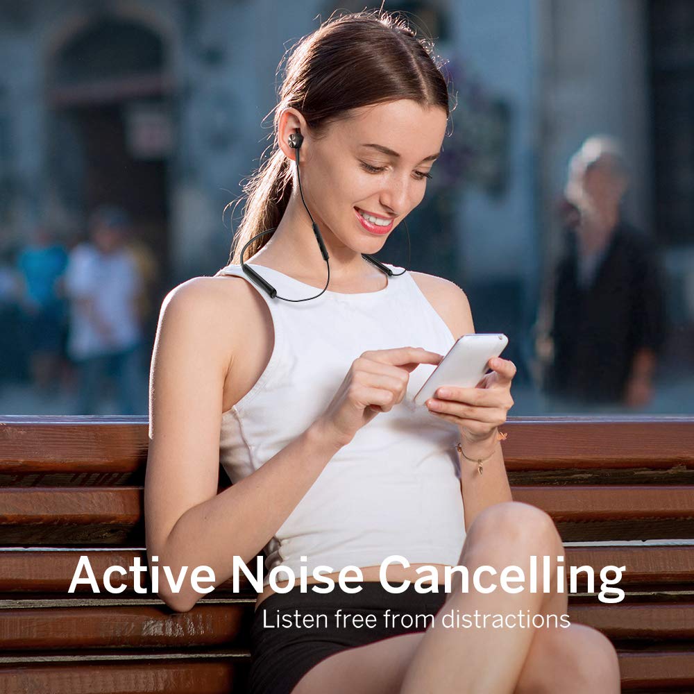 Product Image 1: TaoTronics Active Noise Cancelling Neckband Bluetooth Headphones ANC CVC8.0 Bluetooth 5.0 Wireless Headphones with Built-In Magnets IPX5 Splashproof 16 Hour Playtime