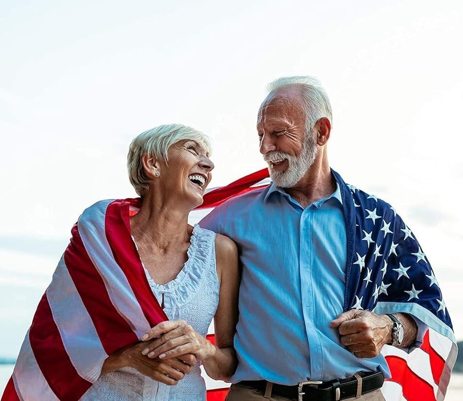 Miniatura 6 de Bandera estadounidense de 3 x 5 pies para exteriores, nailon resistente fabricado en Estados Unidos, ojales de latón cosidos, banderas de Estados
