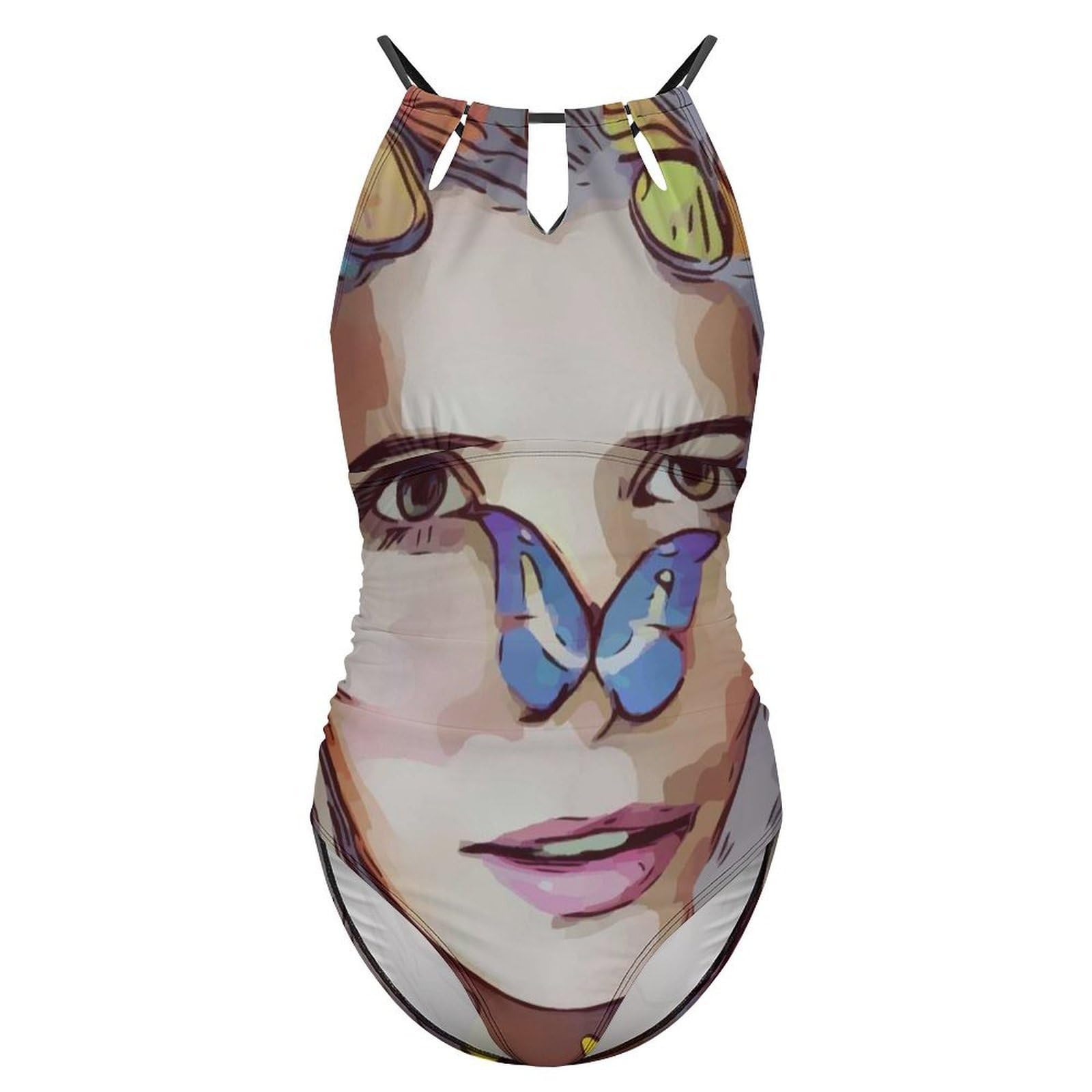 Schmetterling Und Mädchen Damen Einteilige Badeanzug Bademode Bauchweg Swimsuit Schwimmanzug Tankini