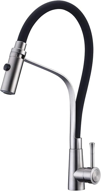 Arputhy Kitchen Tap Pull Down Mixer Taps Sink Faucet Pull Out Spray Stainless Steel Single Lever with 360° Swivel Spout