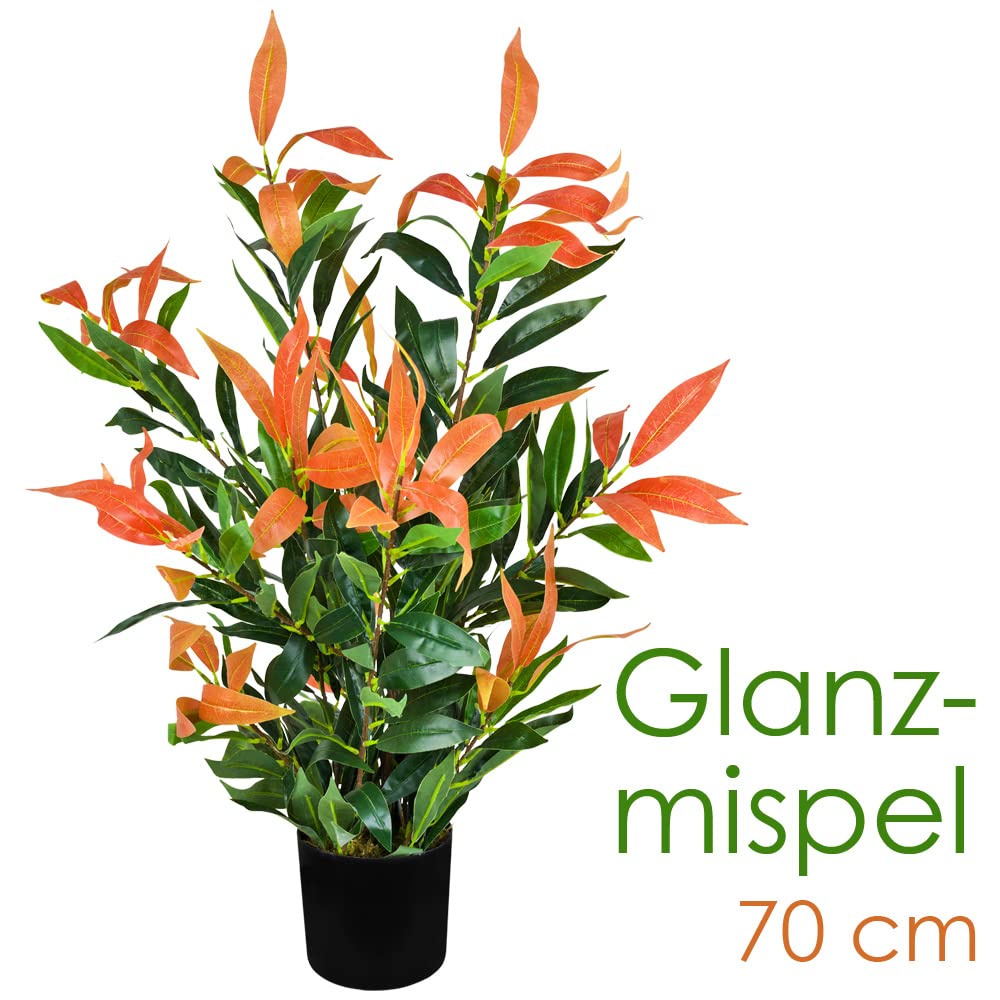 Decovego Photinia Plante Artificielle Artificiel avec Pot 70cm