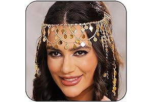 Aukmla Gold Head Chain Sequin Tassel Headband: Enhance Your Inner Glow