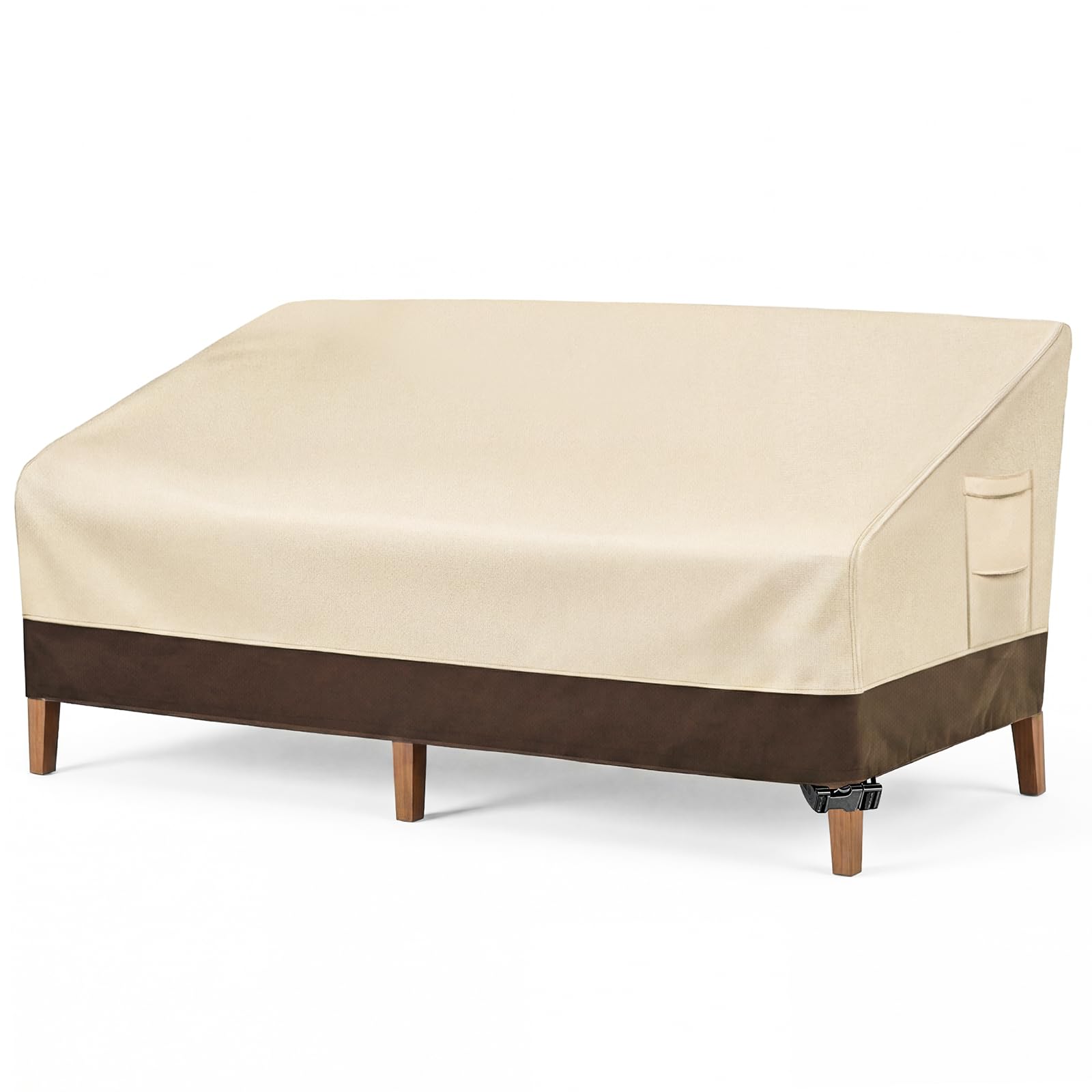 Vailge Heavy Duty Patio Sofa Cover, 100% Waterproof 3-Seater Outdoor Sofa Cover,Lawn Patio Furniture Covers with Air Vent and Handle,79" Wx 37" Dx 35" H,Beige&Brown