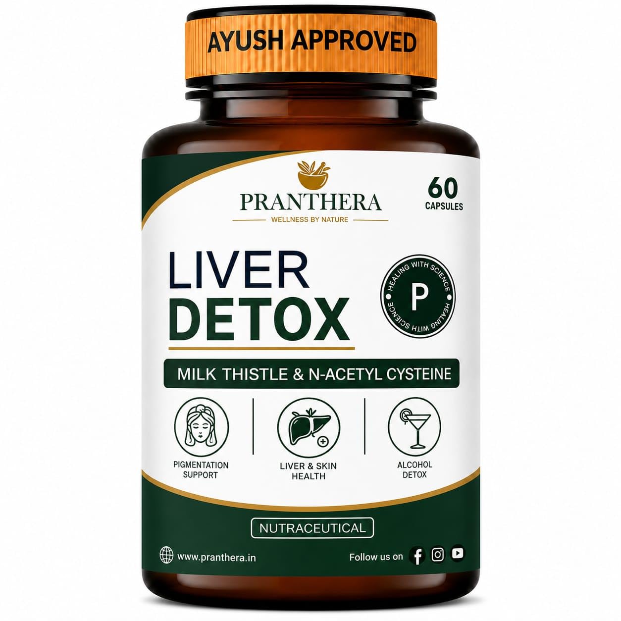 Liver Detox Supplement Milk Thistle with N-Acetyl Cysteine 900 mg | Natural Body Detox & Digestive Enzymes - Fatty Liver Care | Natural Detoxification Formula - 60 Veg Capsules-image-19