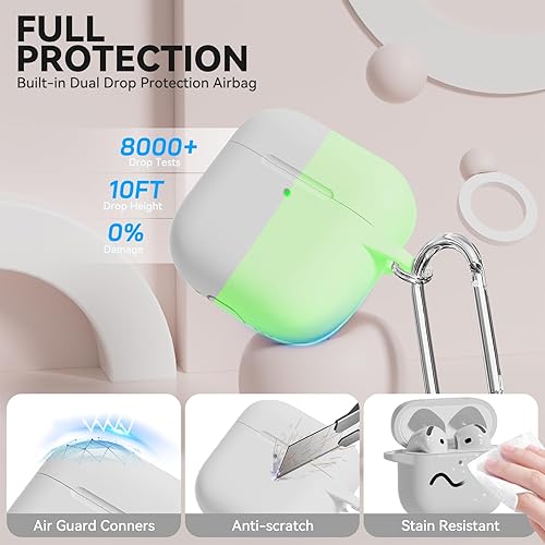 Miniatura 111 de Funda para AirPods 4, color rosa con kit de limpieza, funda de silicona suave para Airpod 4, compatible con Apple Airpods de 4ª generación 2024,