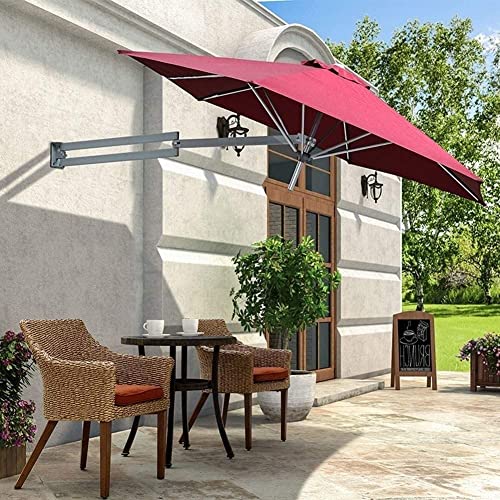 Parasol de metal de 8 pies montado en pared con ajuste angular 6