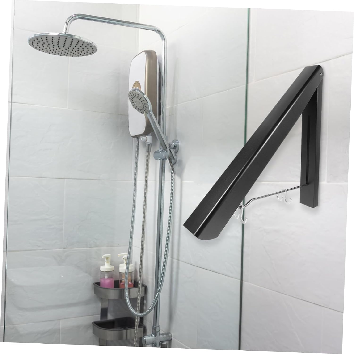 Wall Mounted Retractable Drying Rack for Clothes Space-Saving Folding Hanger for Indoor and Outdoor Use for Laundry Rooms Balconies and Bathrooms