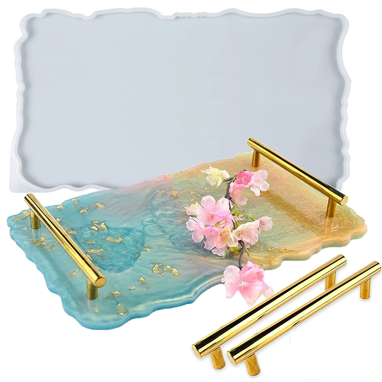 Resin Large Silicone Rectangular Tray Mould For Diy Handmade Plate (Rectangle Mould 9 X 12 Inch 23X30 Cm 8 Mm Depth-image-29