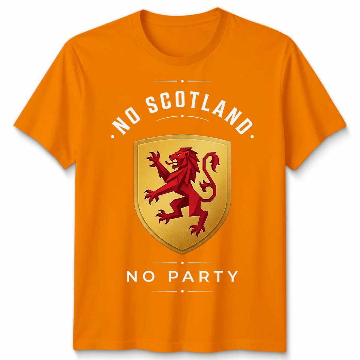 D&T No Scotland No Party Football Unisex T Shirt Scotland Fan Mens Womens Graphic Tee 12-13 Years Orange