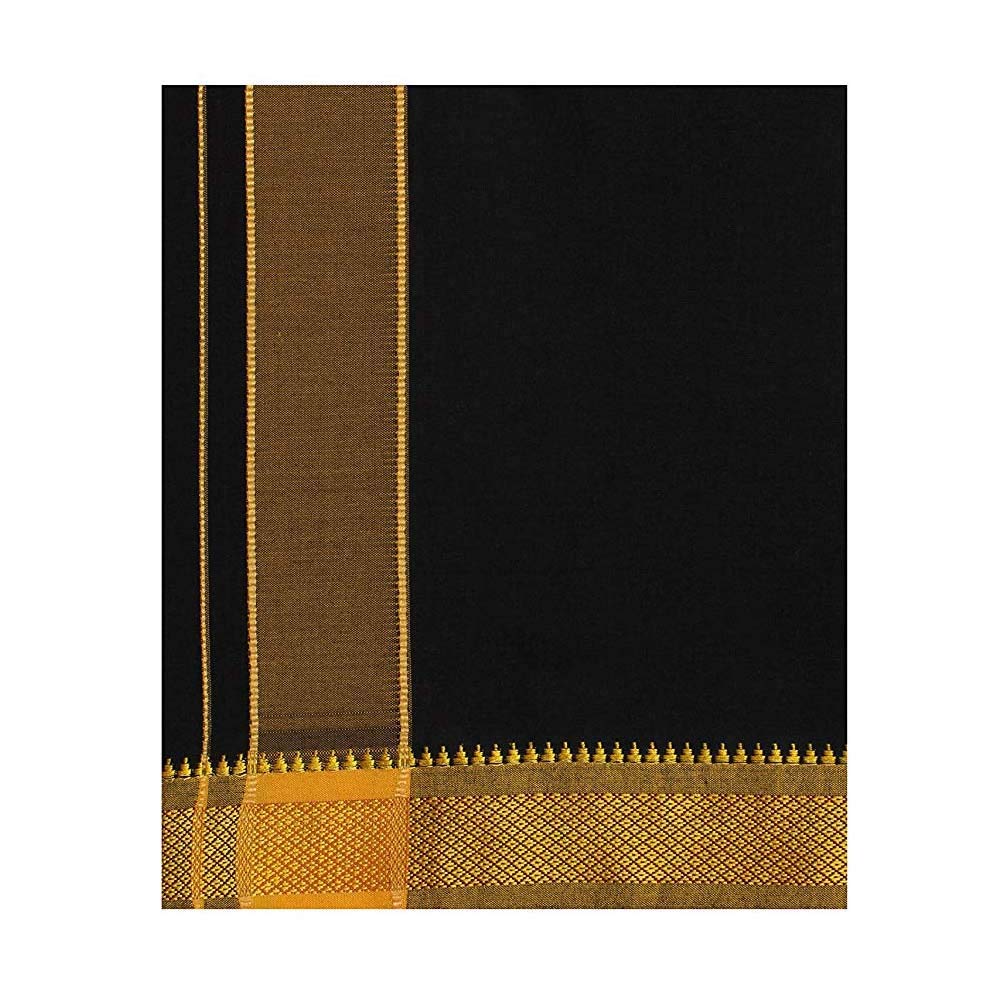 Cotton Single Layer Colored Dhoti 1.8 Meters Length Lungi Sarong With Resham Designer Border Dhotis