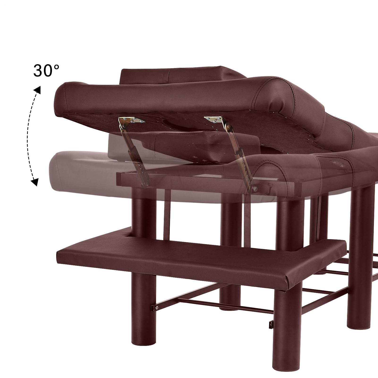 Mesa de masaje de alto rendimiento, mesa de masaje ancha, banco de masaje estacionario resistente | Cosmetético profesional con marco de metal, respaldo ajustable para peluquería, uso cosmético en el