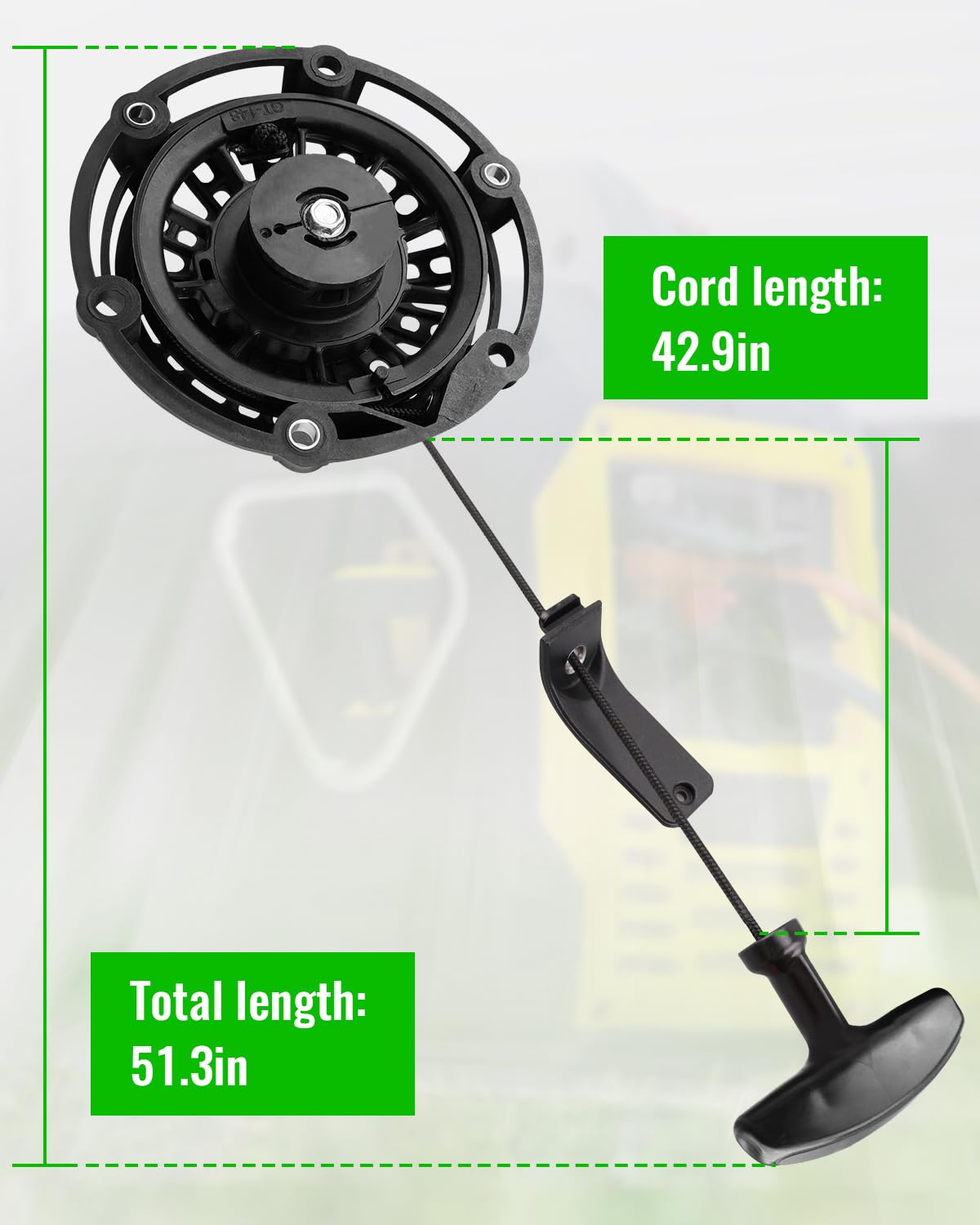 Conjunto de arranque de retroceso para generador de frecuencia variable Champion de 24 V 2500 W, apto para Ryobi 636996002 RYi2300BTA RYi2300 RYi2300BT Reemplaza 100075051-0001