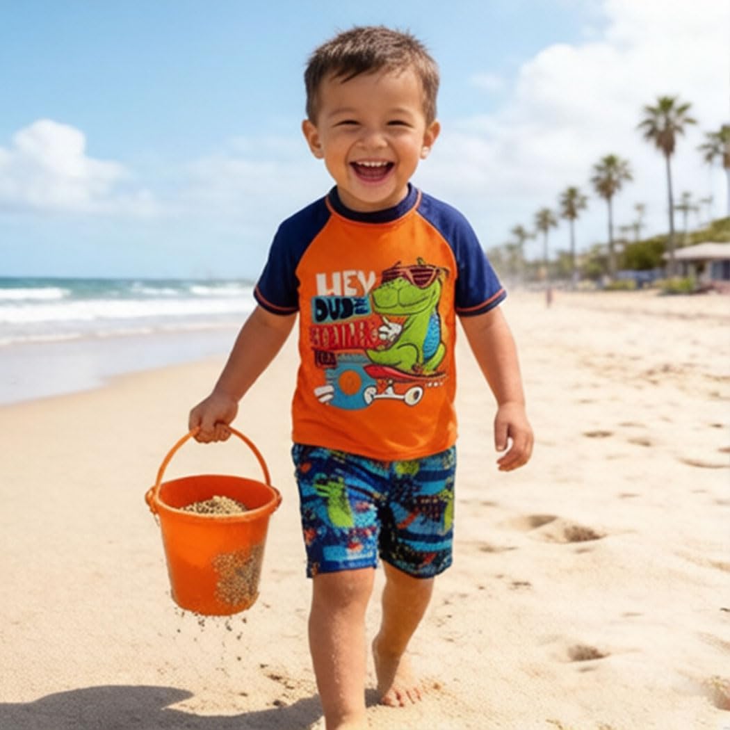 Toddler Dinosaur Swimsuit Boy Quick Dry Shark Boys Swim Set Summer Beach Baby Rash Guard Bathing Suit Swimwear for Kids 3-8Y