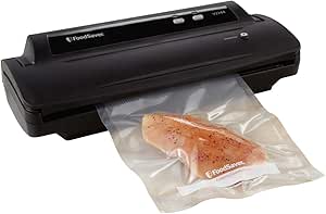 Foodsaver FSFSSL2244-000 V2244 Machine for Food Preservation with Bags and Rolls Starter Kit | Number 1 Vacuum Sealer System | Compact and Easy Clean | UL Safe, Single, Black