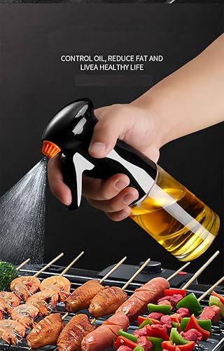 Miniatura 2 de Pulverizador de aceite de vidrio, 7 onzas, pulverizador de aceite de oliva portátil de grado alimenticio para freidora de aire, cocina, ensalada,