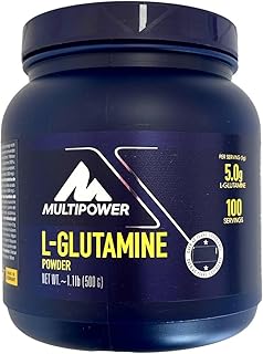 Multipower L-Glutamin Pulver (1x 500g) geschmacksneutrale essentielle Aminosäuren für Regeneration Sport - L-Glutamin Pulver - L Glutamine Powder
