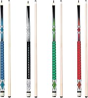 Joovon 58" Pool Cue Sticks Set of 4 or 2 - Hardwood Billiard Cues with Rubber Anti-Skid Sleeve & 13mm Leather Tip