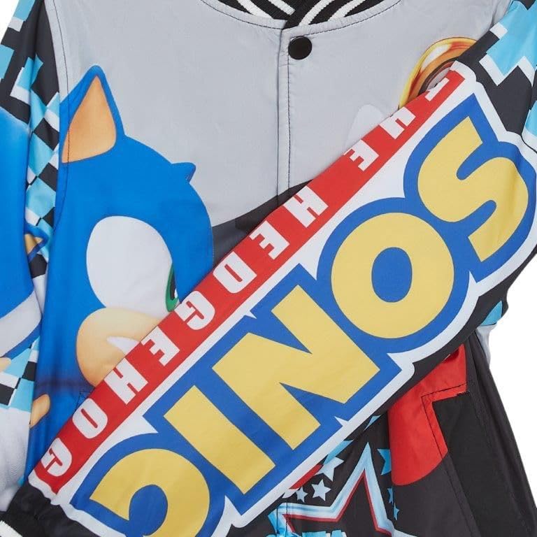 Sonic The Hedgehog Boys' Bomber Jacket Button-Up Varsity Jacket