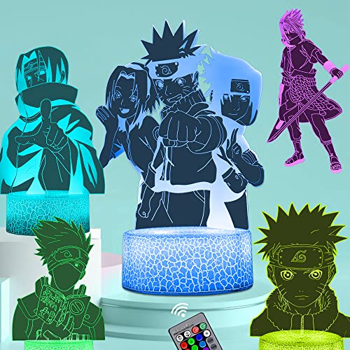 Kodetops 3D Illusion Anime Figur Nachtlicht für Jungenzimmer, 5 Muster und...