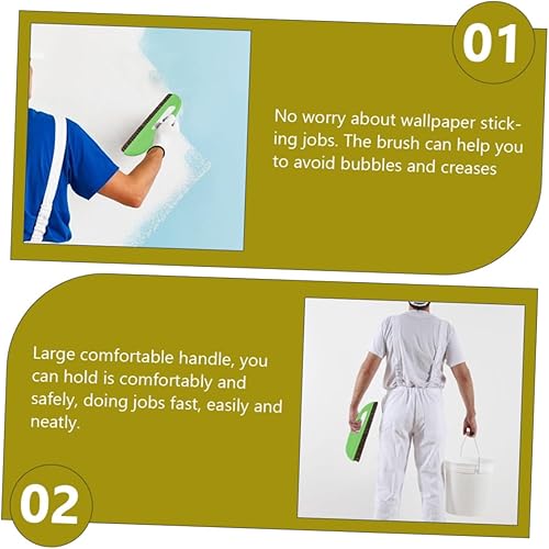 Miniatura 3 de Angoily Cepillo de papel tapiz de mano para papel tapiz para papel tapiz para el hogar, agarre cómodo para una fácil aplicación, construcción para