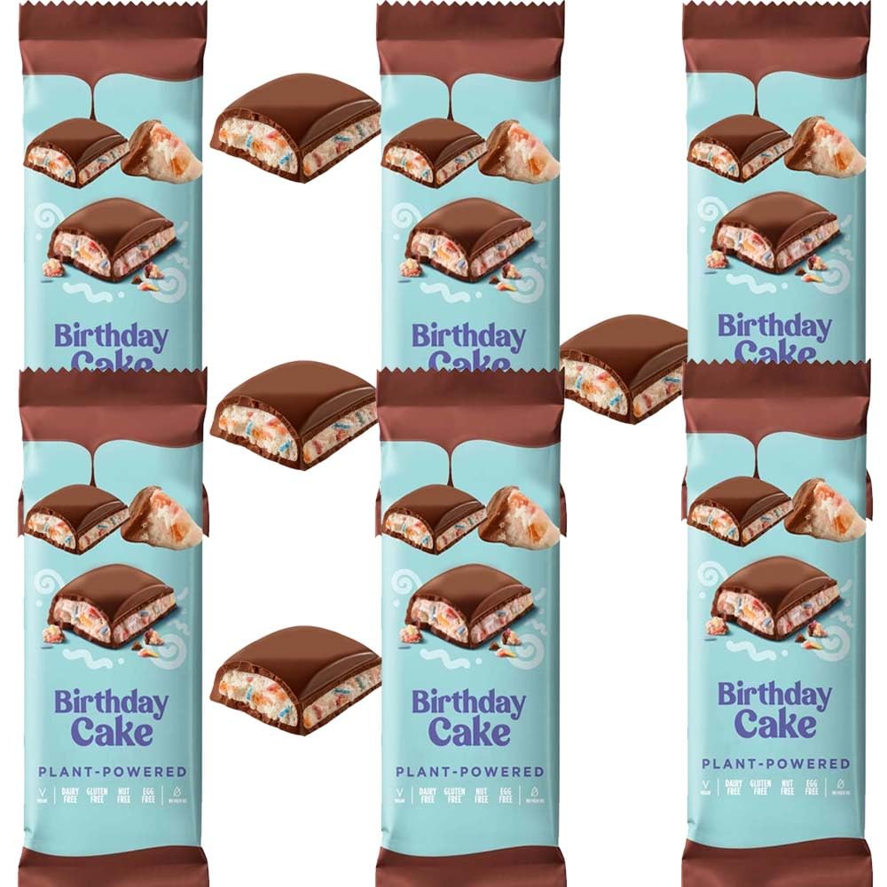 Christmas XL Chocolate Bars – Choc Fudge & Birthday Cake Flavour Centres - 127g Bars with Vanilla, Fudge & Sugar Decorations – Perfect for Gifting & Stocking Stuffers - Nm (12 x Bar, Birthday Cake)