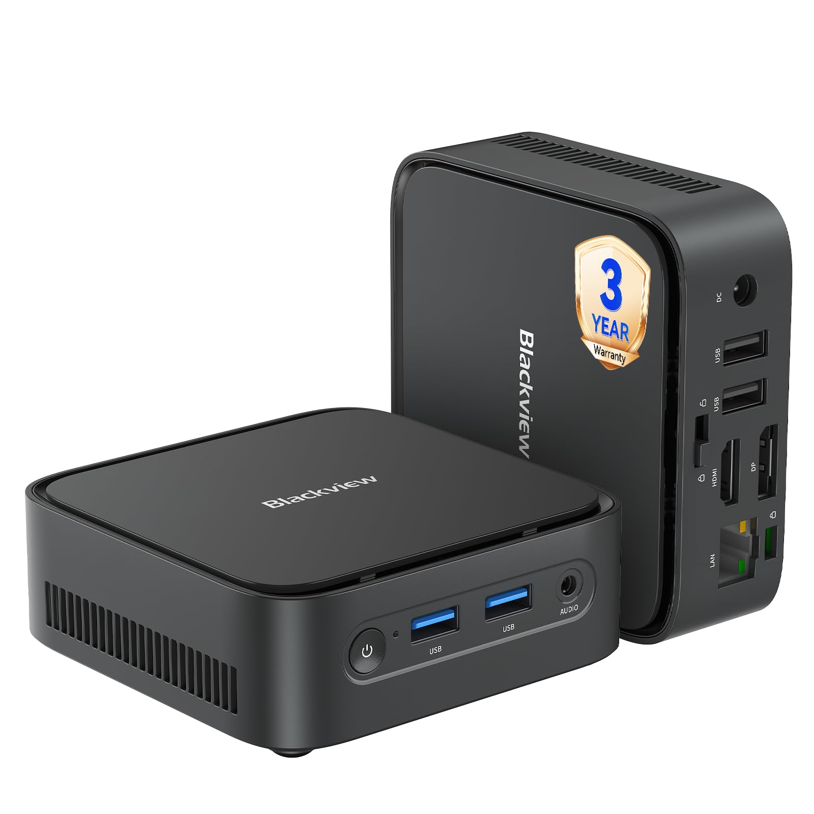 Blackview MP50 Mini PC mit Tastatur und Maus, AMD Ryzen 5 (bis 3,7 GHz) | 16GB DDR4 RAM | 512GB M.2 SSD | Windows 11 Pro | 4K Dual-Display | WiFi 5 | Bluetooth 4.2 | VESA-Halterung, 3 Jahre Garantie
