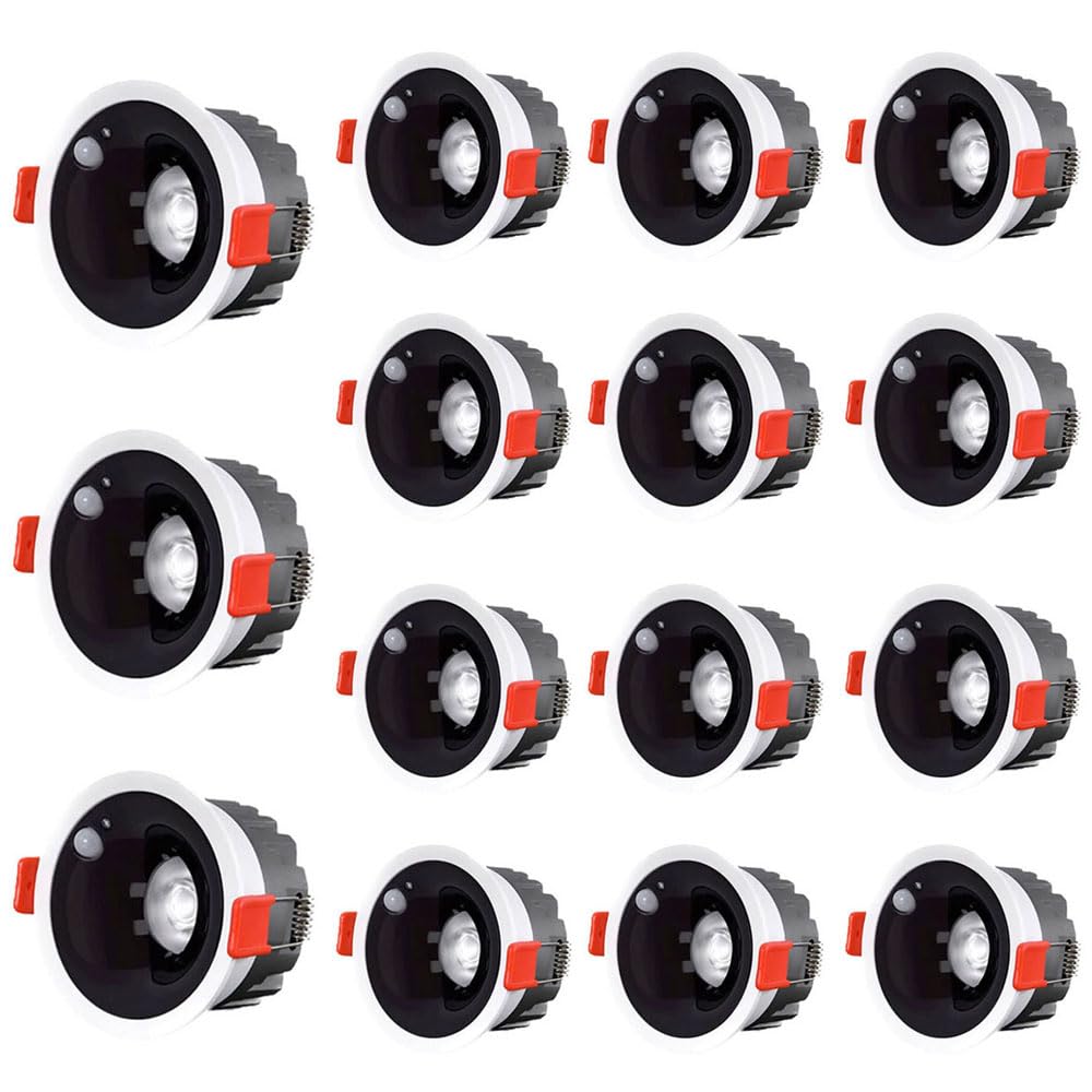 Sensore di Movimento a infrarossi a LED, faretto da Incasso da 7 W, Confezione da 15 LED con sensore di Movimento a infrarossi Controllato da Luce, per Interni, corridoi, soggiorni