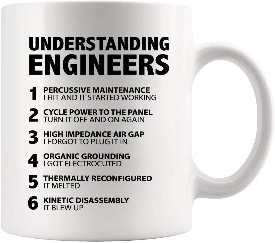 Panvola Understanding Engineers Funny Engineer Gifts Engineering Student Teacher Engineer Dad Boyfriend Brother Husband Coworker from Wife Girlfriend Ceramic Mug (White, 11 oz)