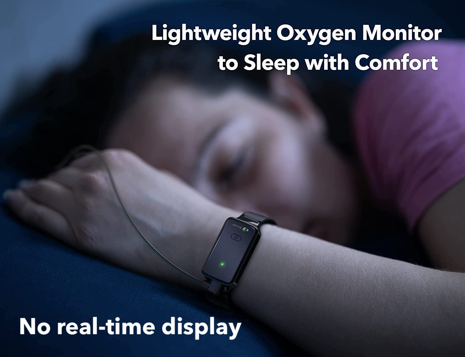 EMAY SleepO2 Wrist Pulse Oximeter with Silicone SpO2 Sensor Bluetooth