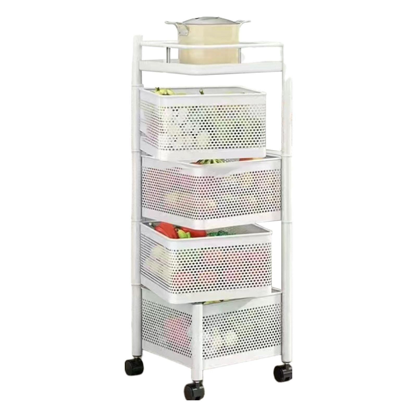 Organizador de cocina multicapa y estante giratorio eficiente para frutas y verduras
