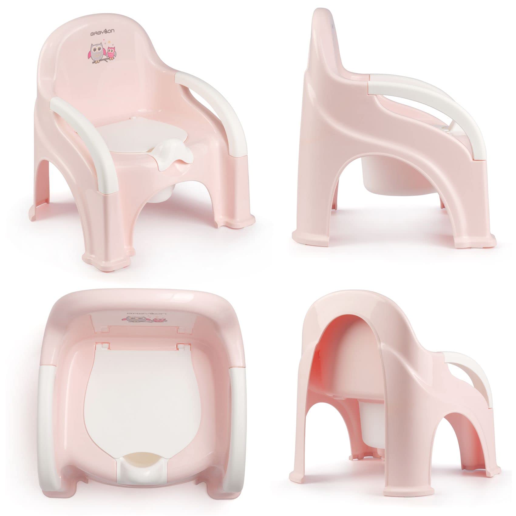 BABYLON Vasino per bambini con coperchio Premier anti scivolo Vasino per bambini wc, colore: rosa