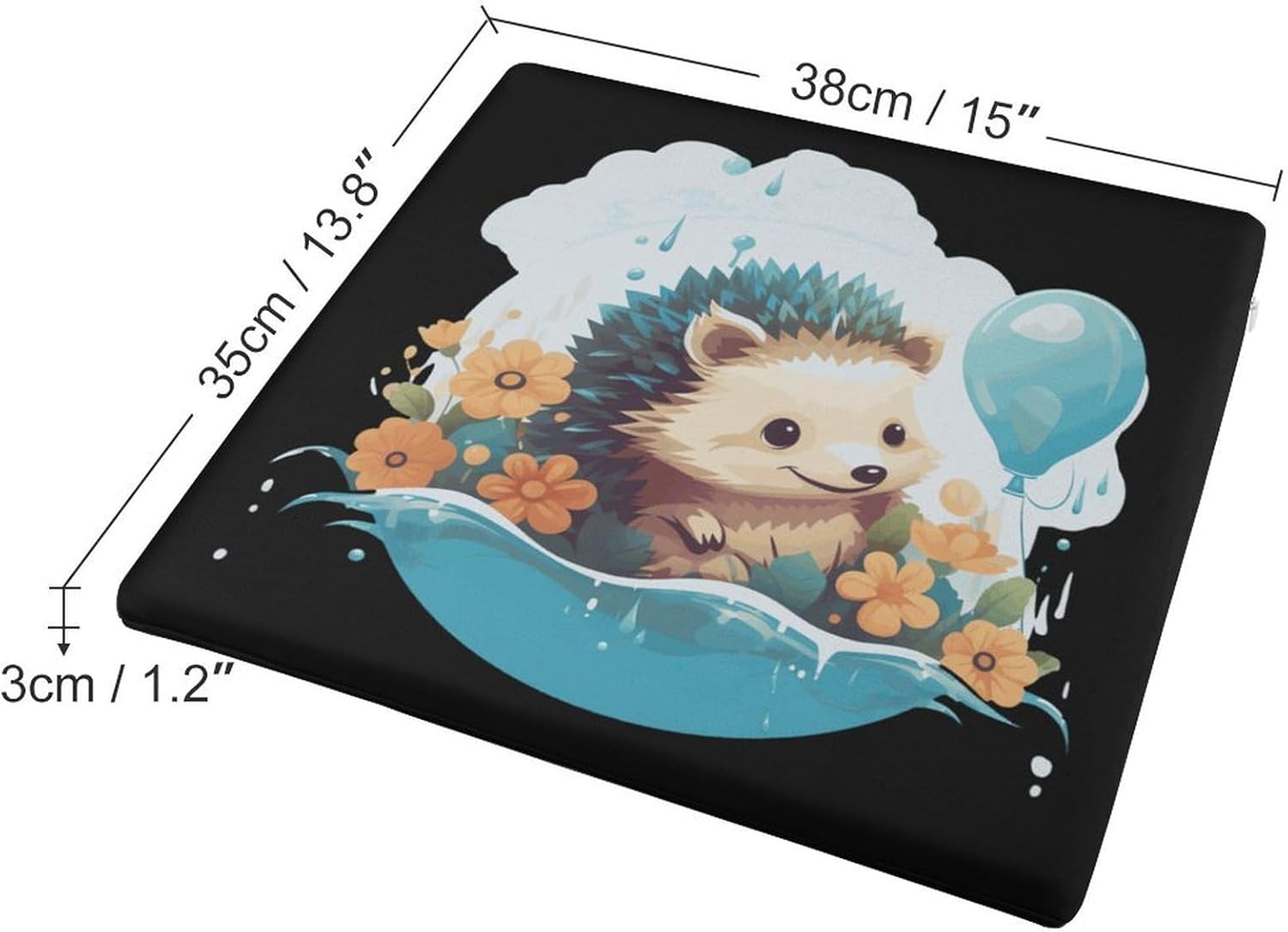 Funny Hedgehog Balloons Floor Pillow Meditation Yoga Cushion Square Chair Cushion Pillows Seating for Adults