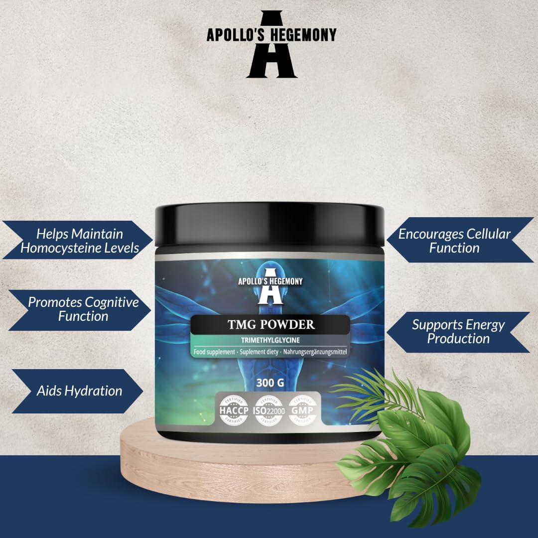 TMG Powder 300g - Betaina - 2000mg Trimetyloglicyny w porcji - 150 porcji w opakowaniu - Bez dodatków - Wsparcie metabolizmu - firmy Apollo's Hegemony