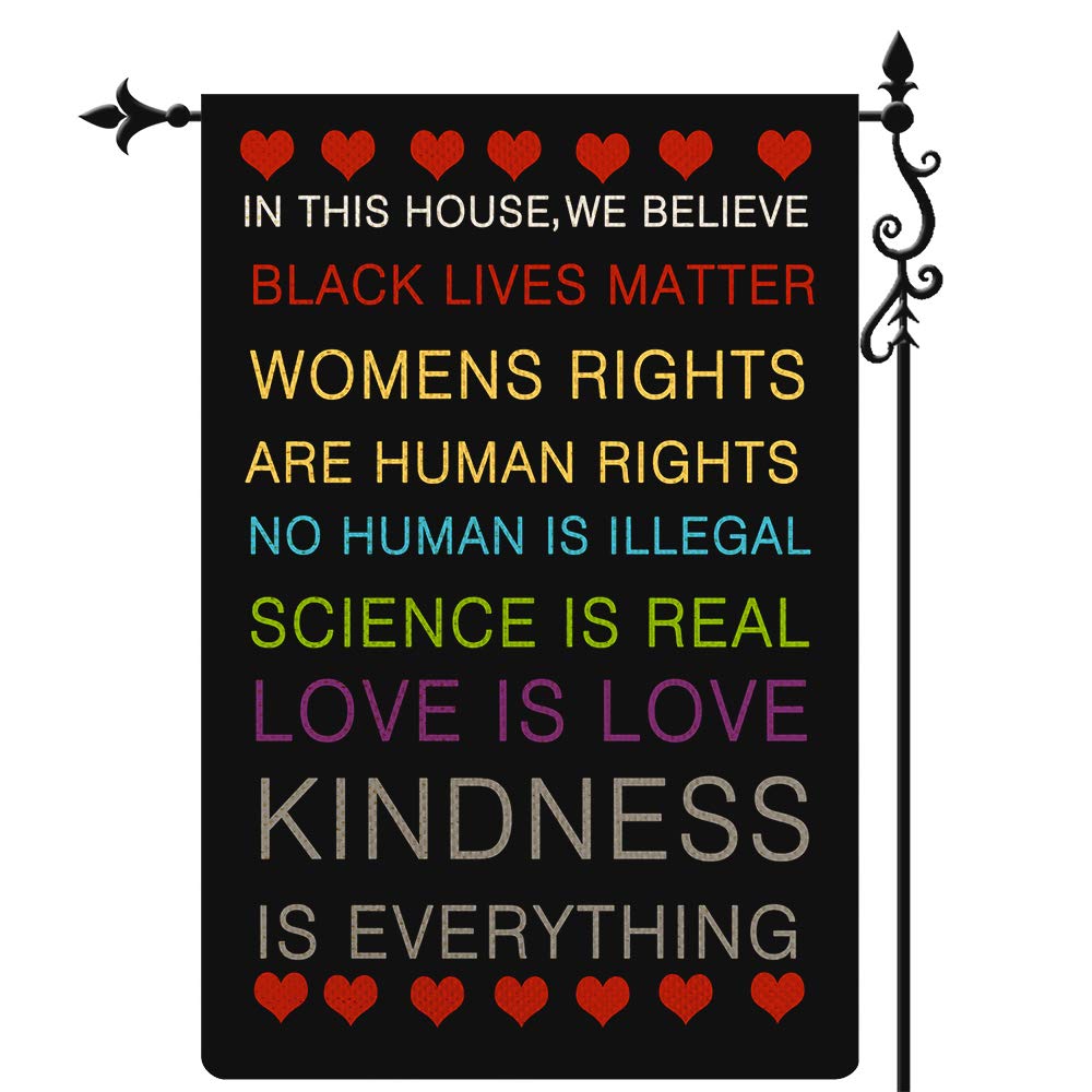 COSKAKA Black Lives Matter Garden Flag BLM Flag Vertical Double Sided Burlap Porch Sign Yard Lawn Outdoor Decor 12.5x18 Inch