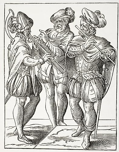 Flûtes allemandes Jost Amman grande toile murale 58 x 90 cm pour habiller un mur vide avec élégance