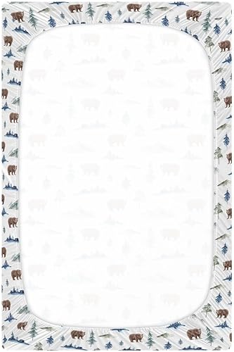 Miniatura 2 de Bear on Forest - Sábanas para cuna, sábanas ajustables elásticas para cuna para niños y niñas, sábana unisex acogedora para cuna de bebé, 28 x 52 x