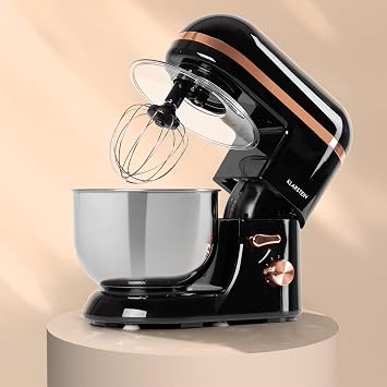 KLARSTEIN Bella Elegance Electric Stand Mixer, Grinder, Meat Mixer, Food Mixer, Dough blender, Beater, 1.3-gallon Stainless Steel Bowl, Easy Cleaning, 650W, 6 Speed Levels