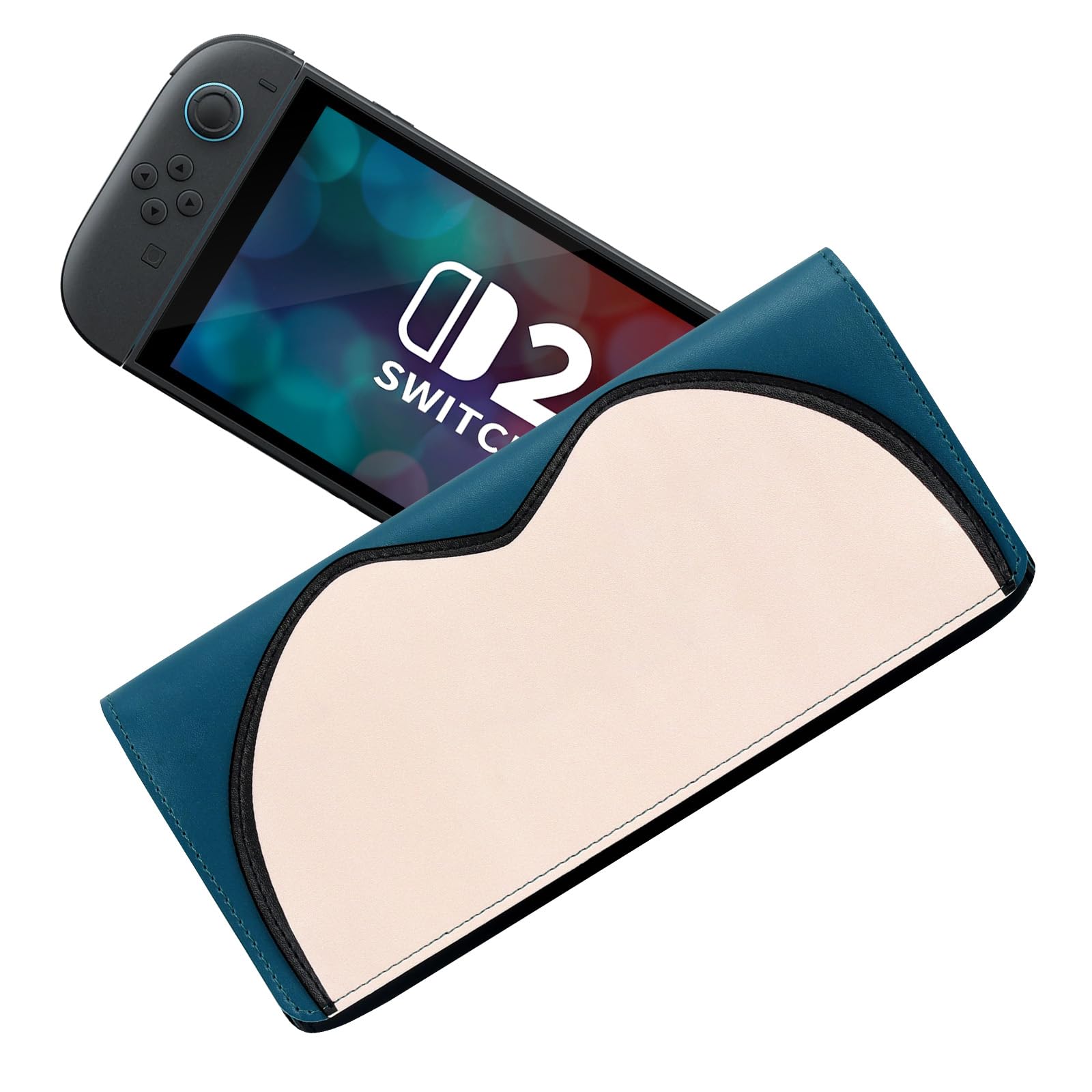 PALPOW Custodia da Trasporto Sottile in PU per Nintendo Switch 2 - Borsa Portaoggetti da Viaggio per Videogiocatori e Adolescenti - Custodia Antishock Carina con 5 Slot per Schede di Gioco