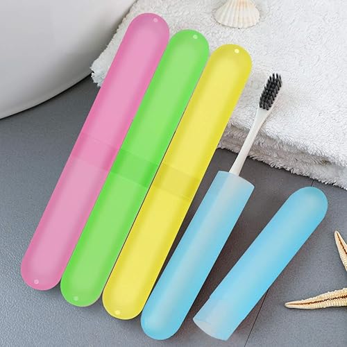 Miniatura 10 de 12 fundas de plástico para cepillos de dientes, seis colores, portátil, a prueba de polvo, para cepillos de dientes, para uso diario y de viaje (12)