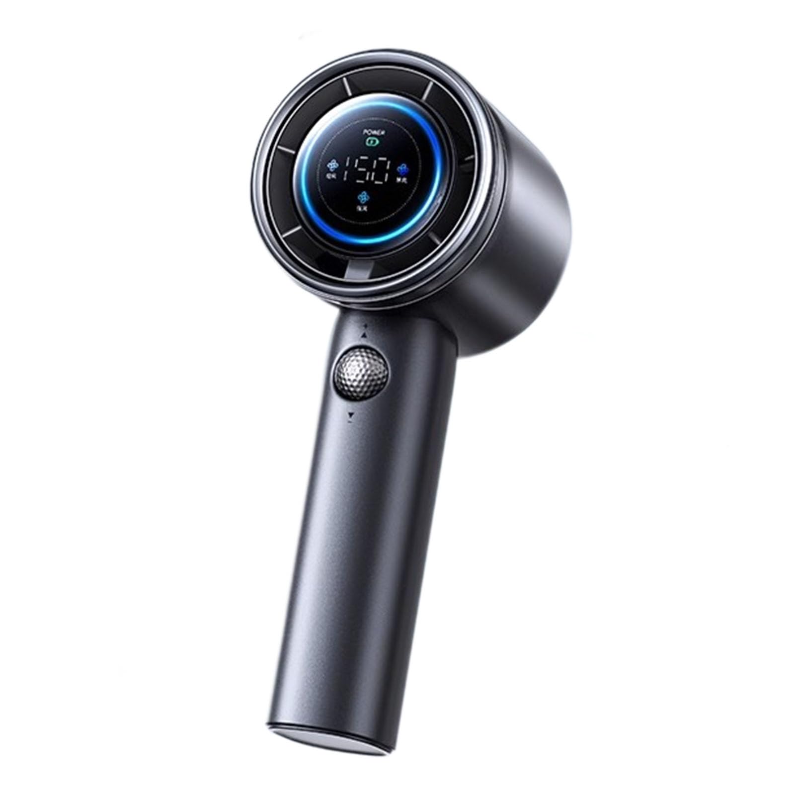 Ventilatore portatile portatile con display digitale della velocità (1-150), turbo mini regolabile, raffreddamento 30H, corpo in alluminio spaziale, batteria da 5000 mAh, perfetto per viaggi e