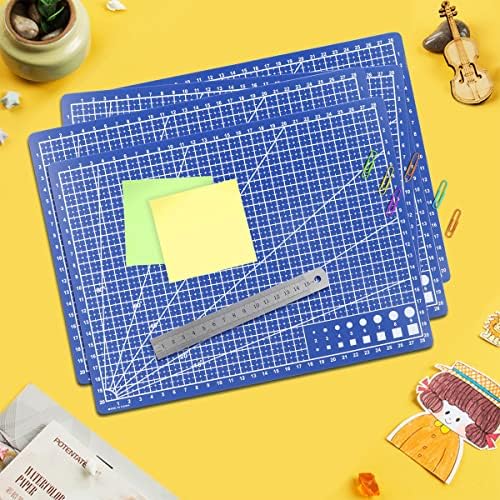 5PCS A4 Cutting Mat, Craft Mat with Marking Guides & Angles, Non-Slip Sewing Cutting Board Crafting Mat for Sewing Fabric Craft Quilting Scrapbook(with Ruler, 11.81x 8.66inch/30X22cm)